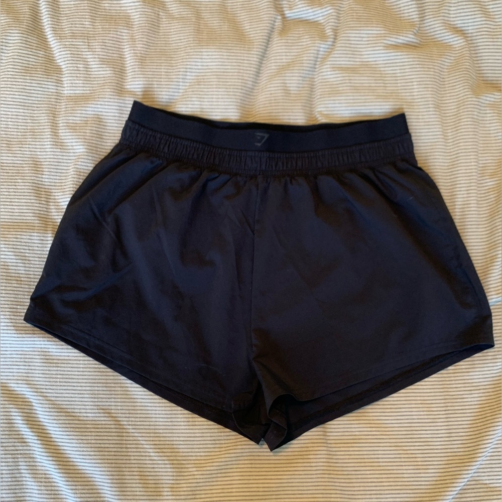 Gymshark black highrise 2” shorts womens small active workout running sporty